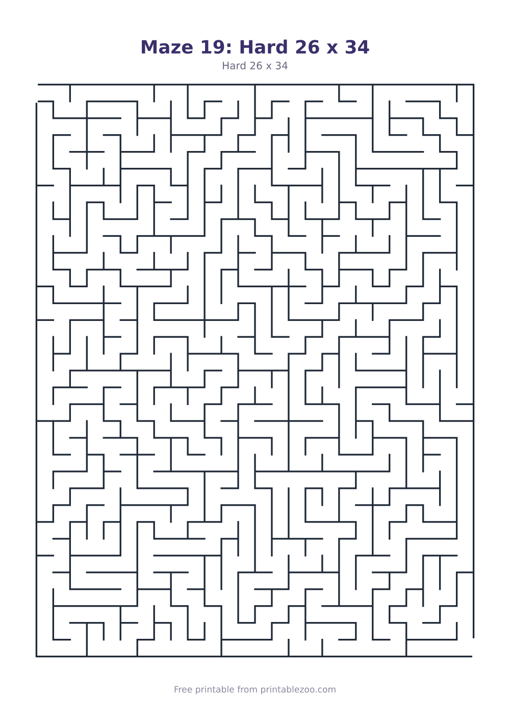 Maze 19: Hard 26 x 34