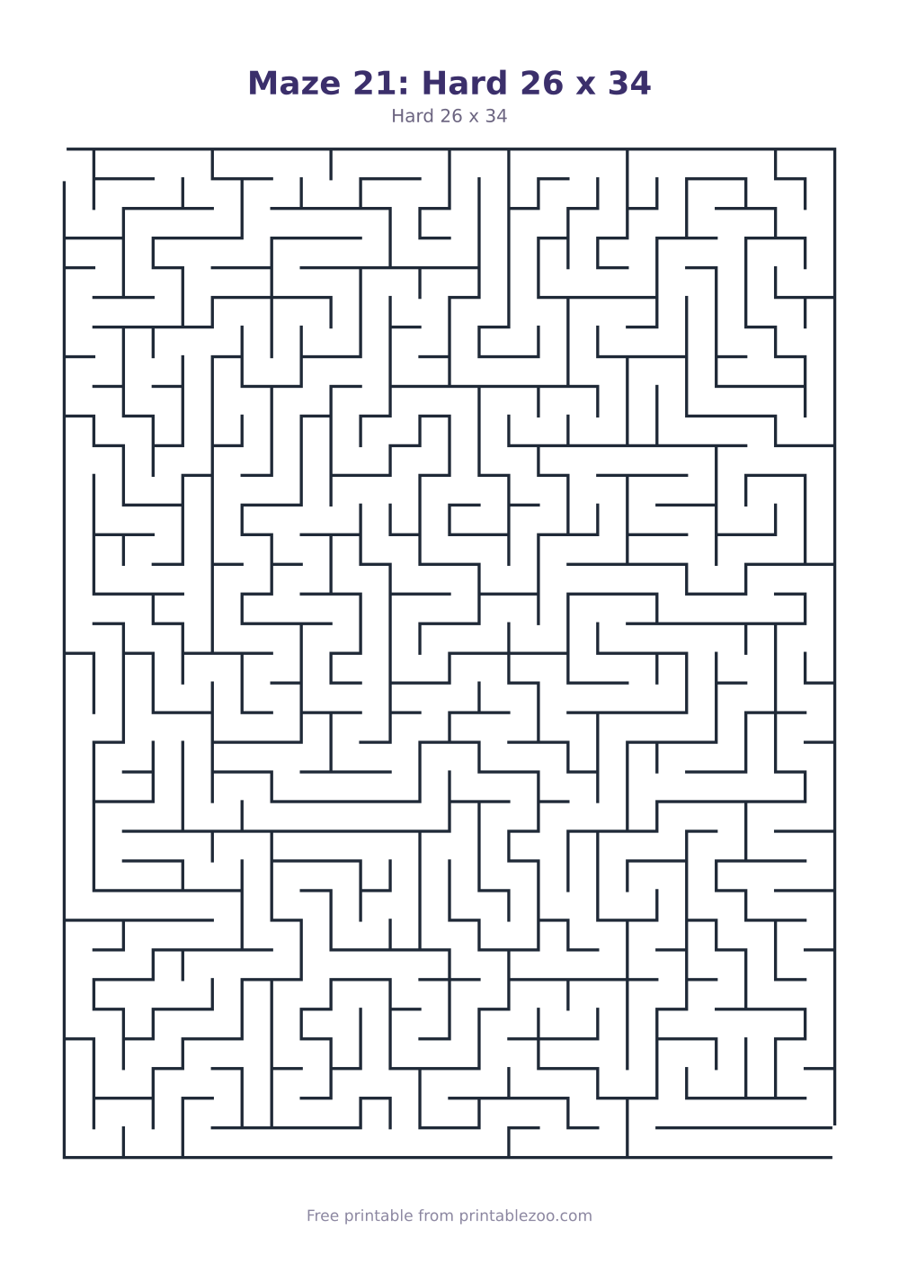 Maze 21: Hard 26 x 34