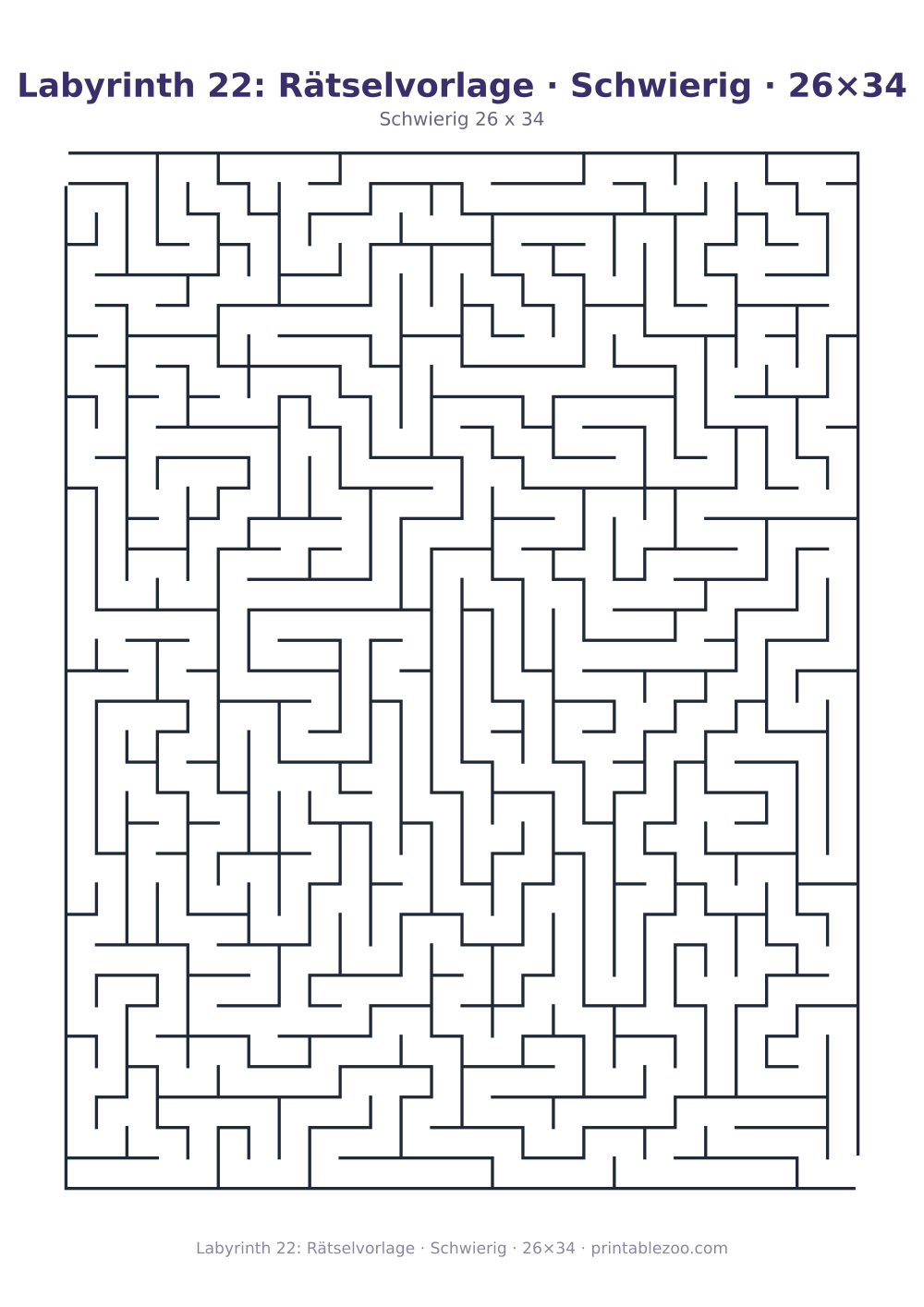 Labyrinth 22: Rätselvorlage · Schwierig · 26×34 als druckfertige Vorschau, Katalognummer 120322