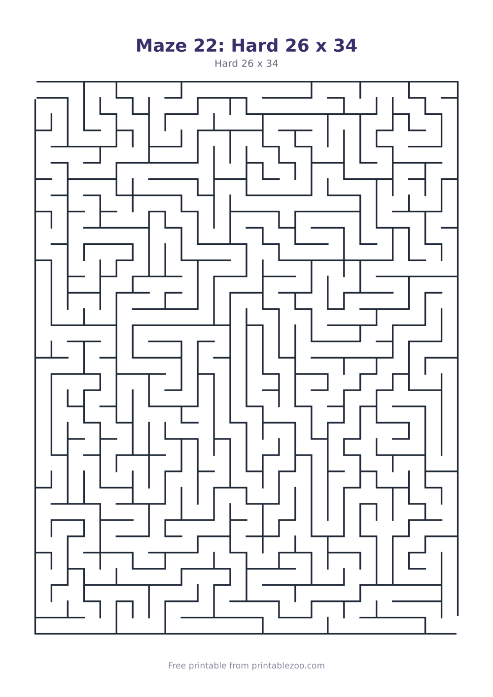Maze 22: Hard 26 x 34