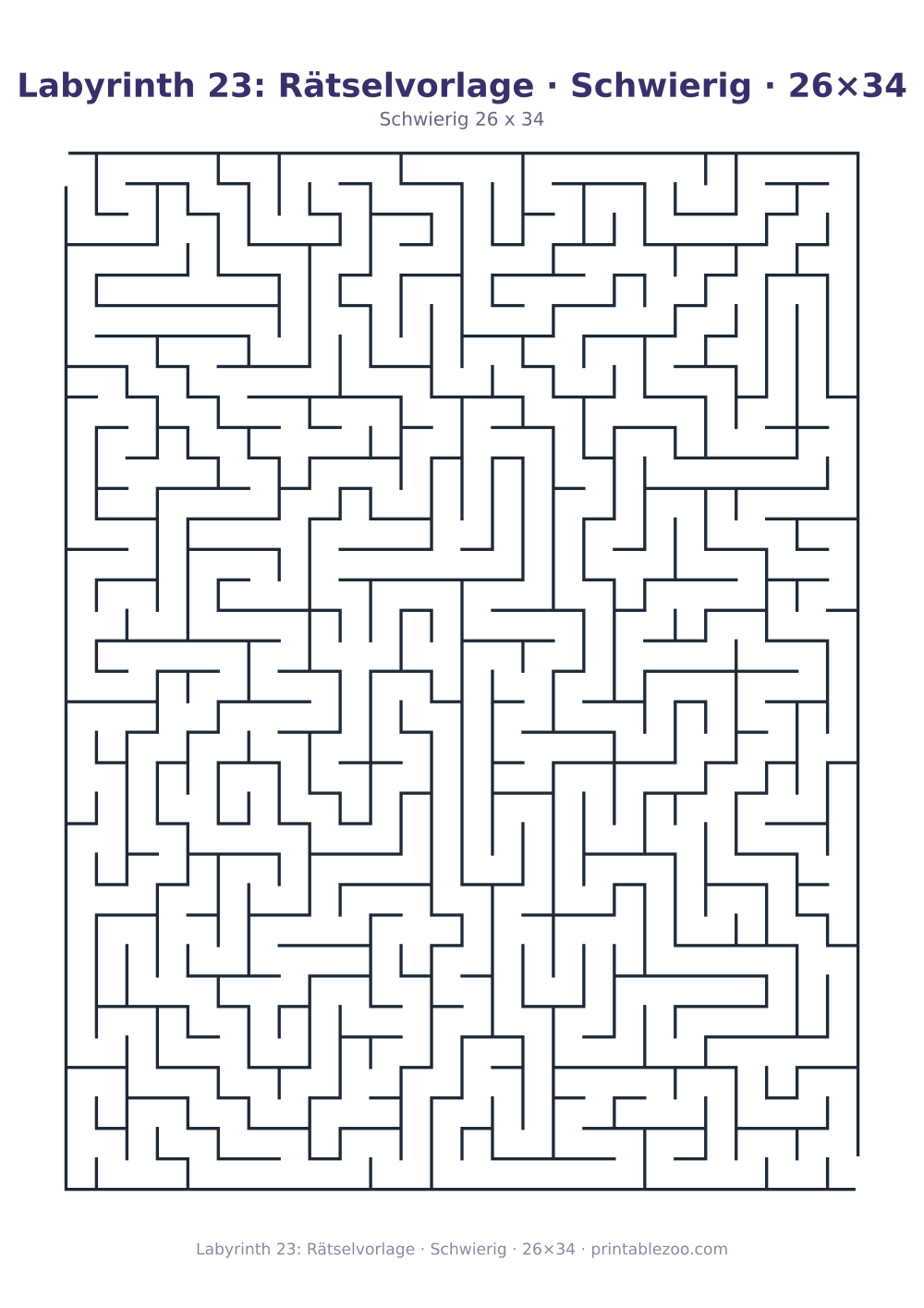 Labyrinth 23: Rätselvorlage · Schwierig · 26×34 als druckfertige Vorschau, Katalognummer 120323