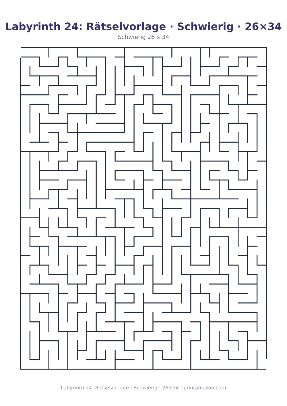 Labyrinth 24: Rätselvorlage · Schwierig · 26×34 als druckfertige Vorschau, Katalognummer 120324