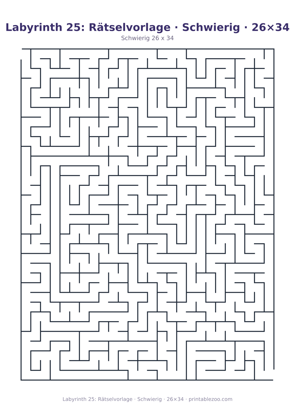 Labyrinth 25: Rätselvorlage · Schwierig · 26×34 als druckfertige Vorschau, Katalognummer 120325