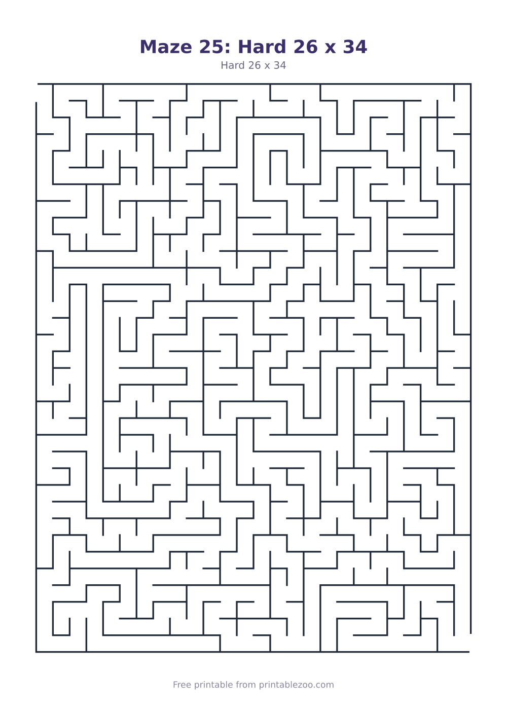 Maze 25: Hard 26 x 34