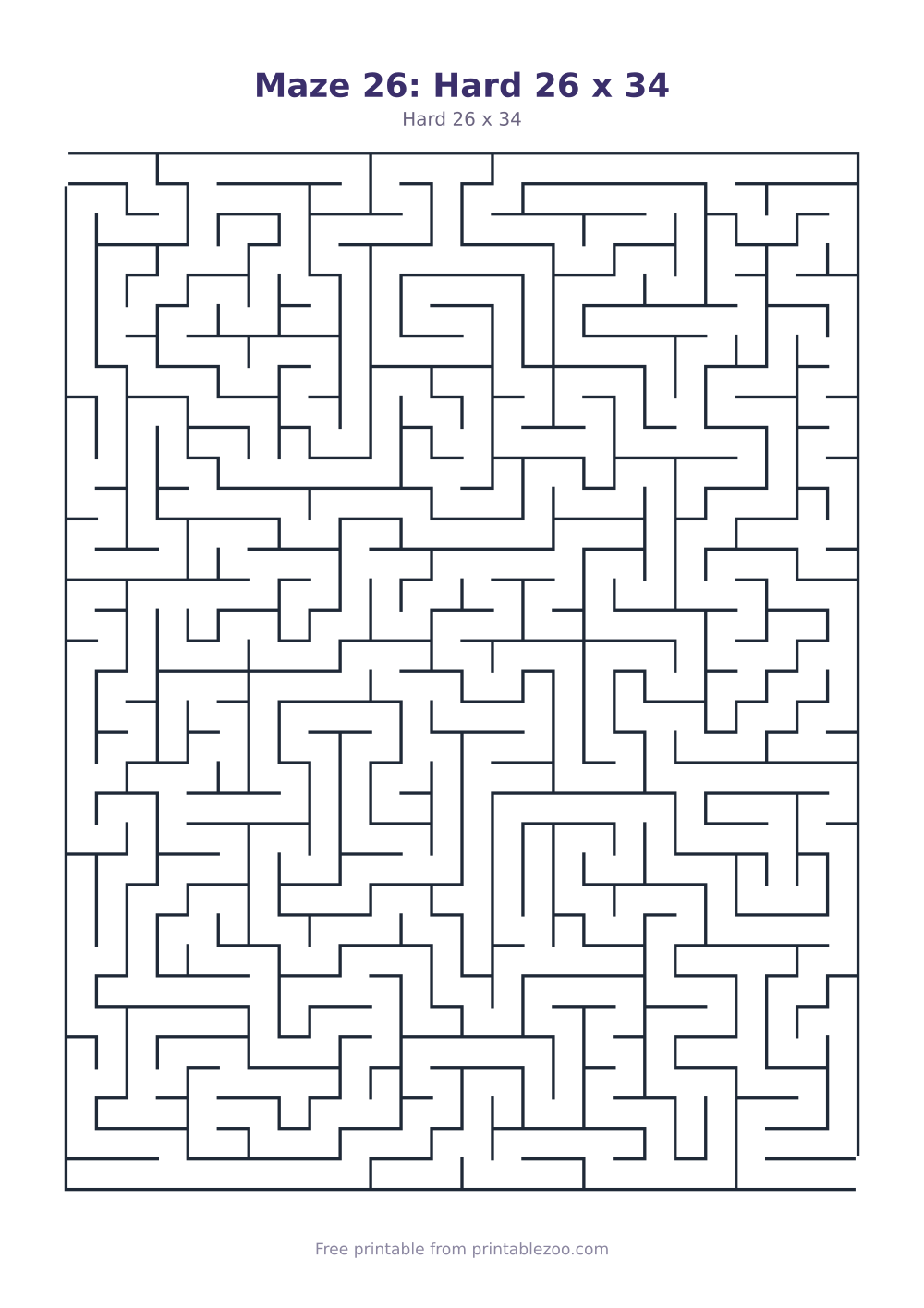 Maze 26: Hard 26 x 34