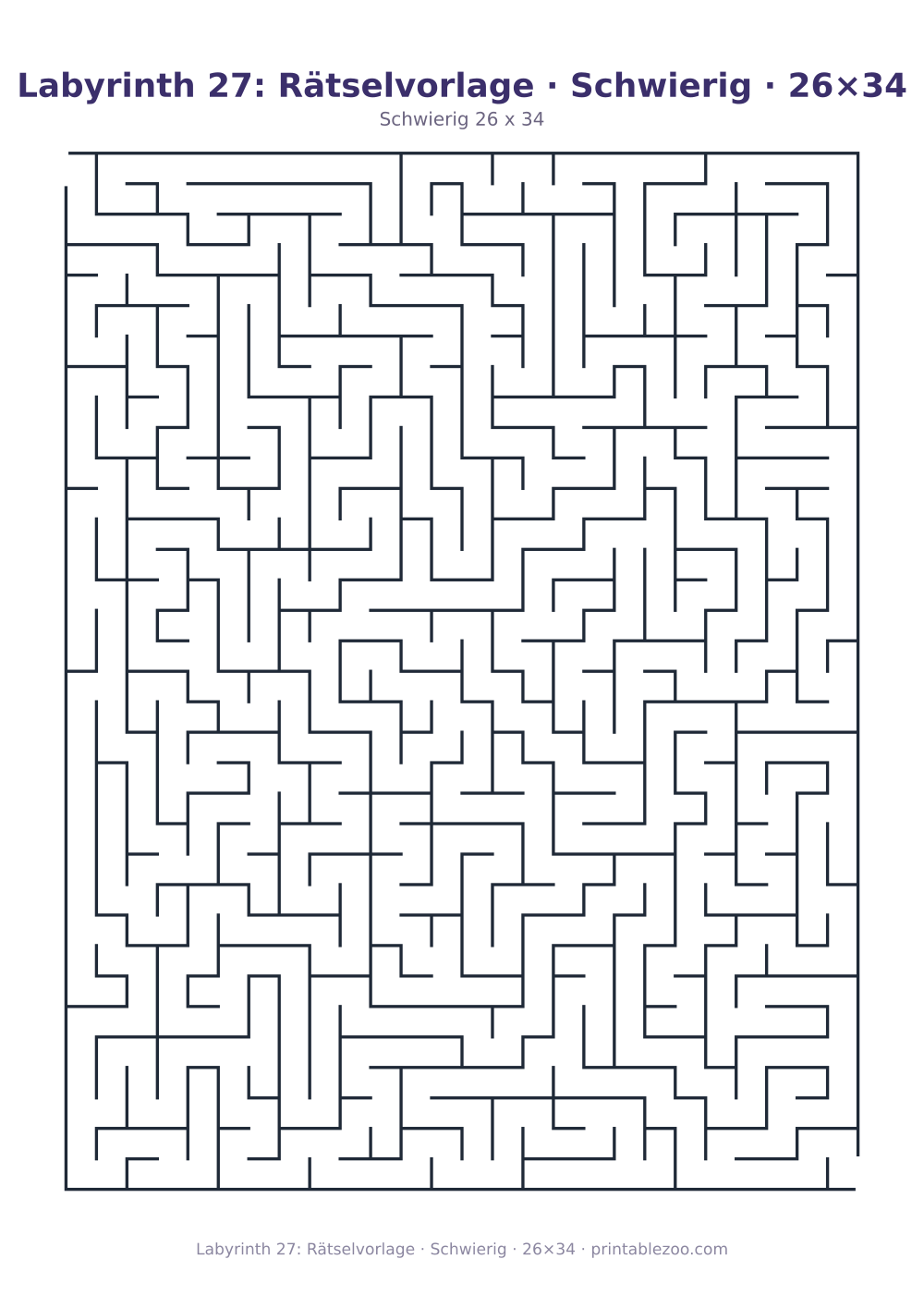 Labyrinth 27: Rätselvorlage · Schwierig · 26×34 als druckfertige Vorschau, Katalognummer 120327
