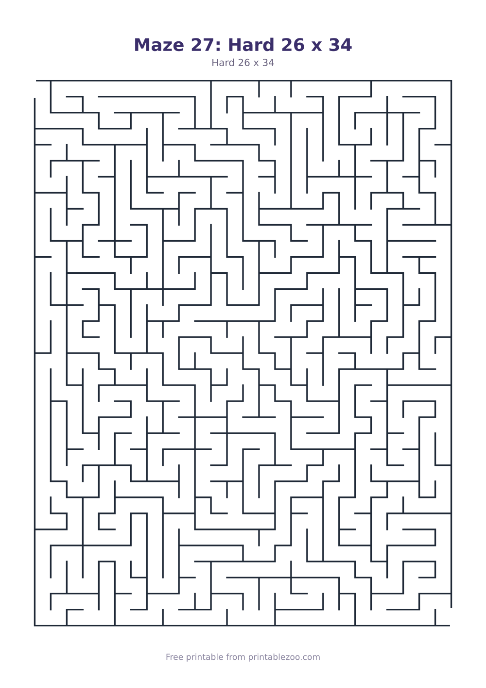 Maze 27: Hard 26 x 34
