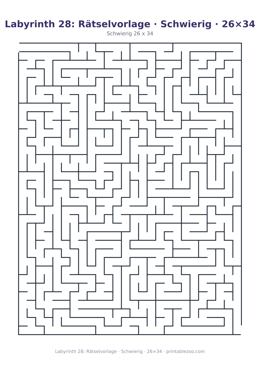 Labyrinth 28: Rätselvorlage · Schwierig · 26×34 als druckfertige Vorschau, Katalognummer 120328