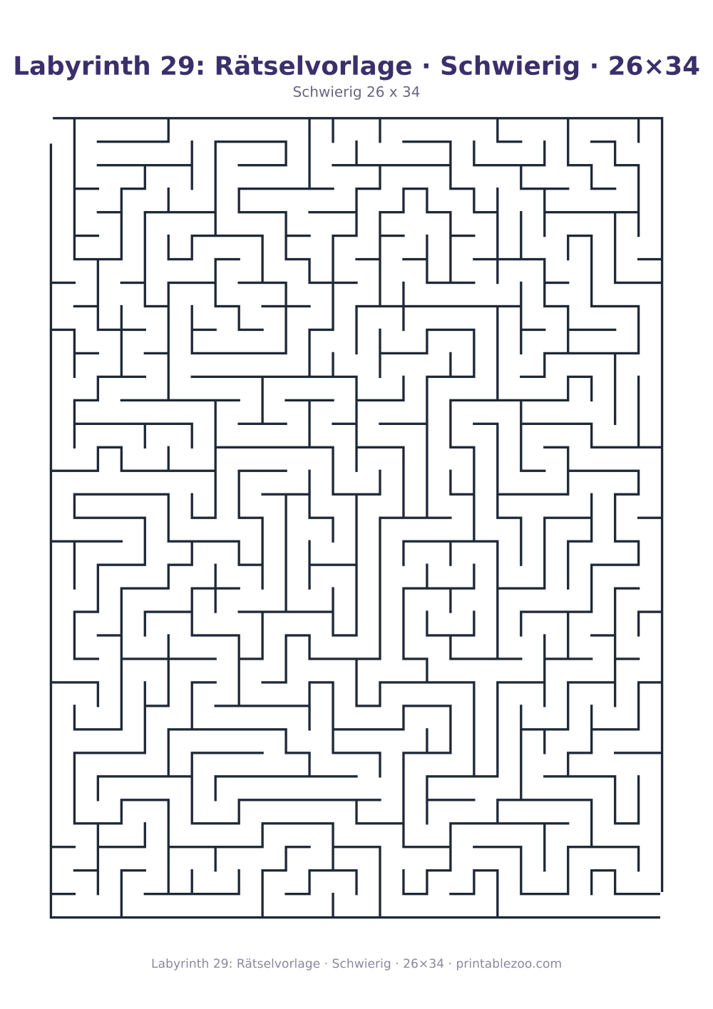 Labyrinth 29: Rätselvorlage · Schwierig · 26×34 als druckfertige Vorschau, Katalognummer 120329