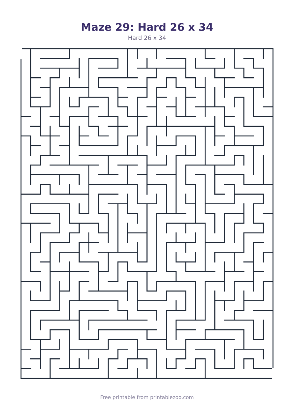 Maze 29: Hard 26 x 34