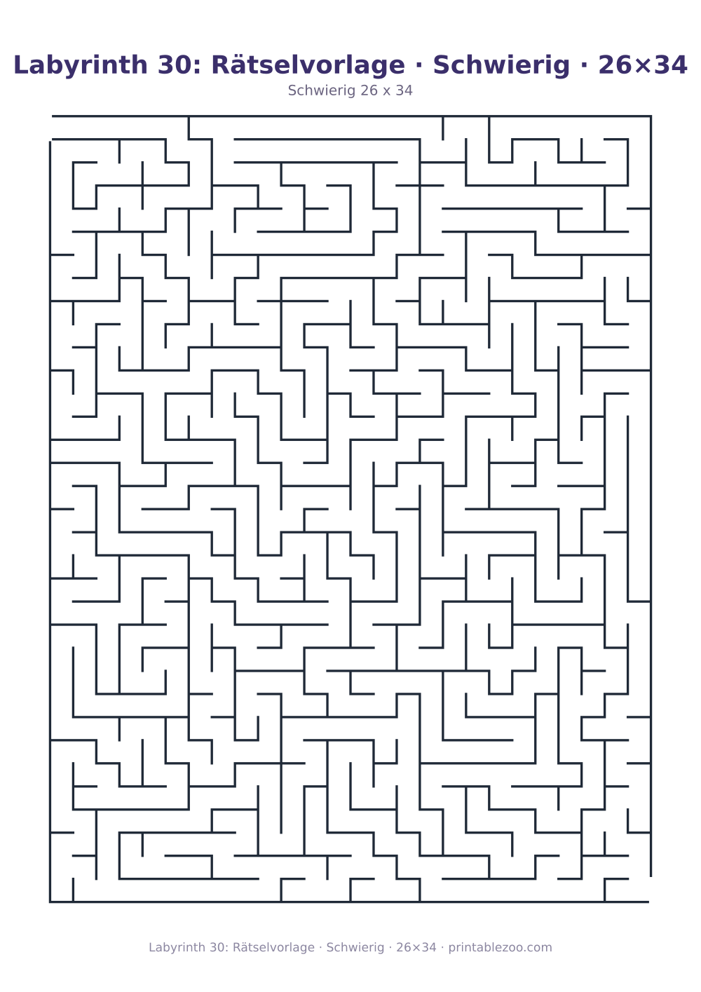 Labyrinth 30: Rätselvorlage · Schwierig · 26×34 als druckfertige Vorschau, Katalognummer 120330