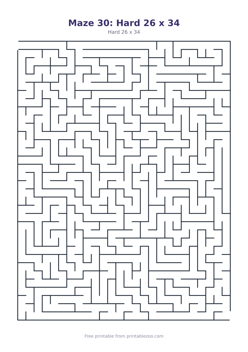Maze 30: Hard 26 x 34