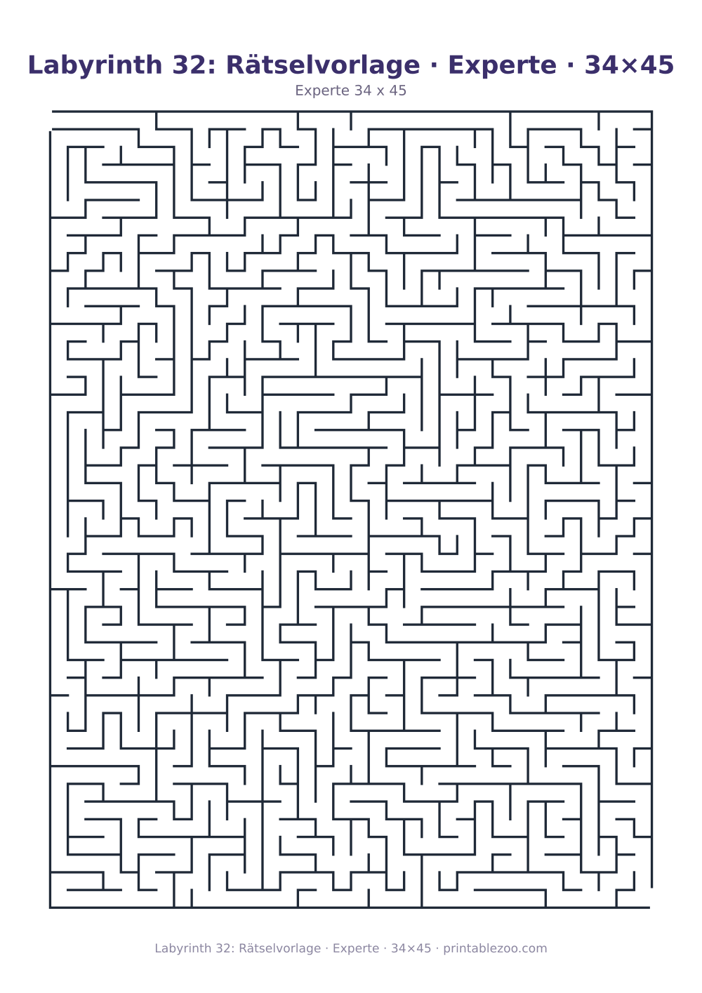 Labyrinth 32: Rätselvorlage · Experte · 34×45 als druckfertige Vorschau, Katalognummer 120332