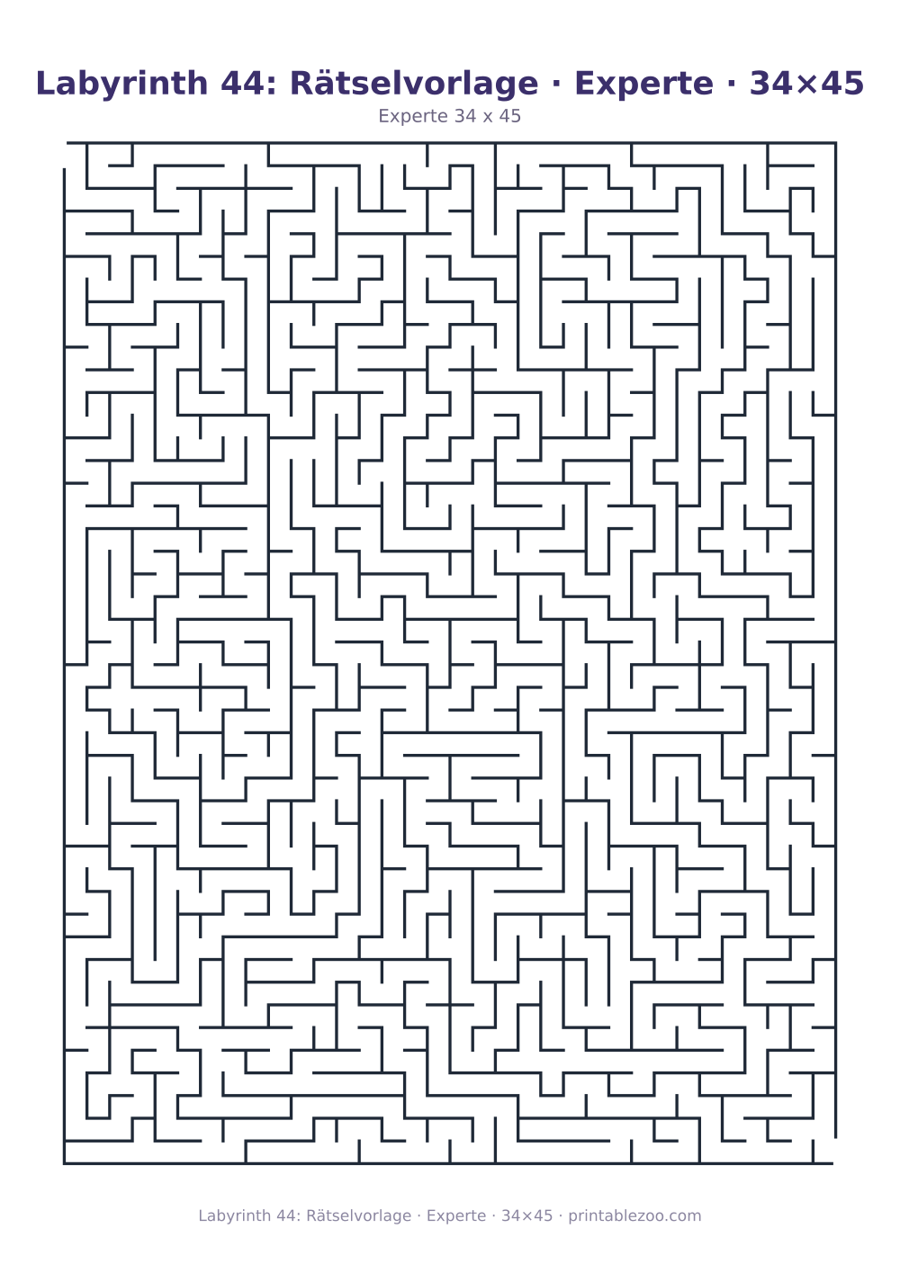 Labyrinth 44: Rätselvorlage · Experte · 34×45 als druckfertige Vorschau, Katalognummer 120344