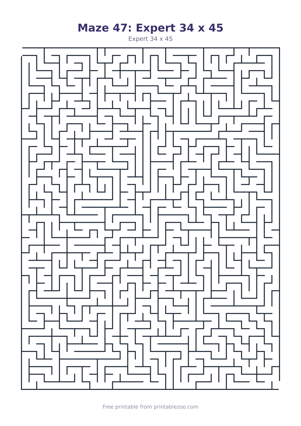 Maze 47: Expert 34 x 45