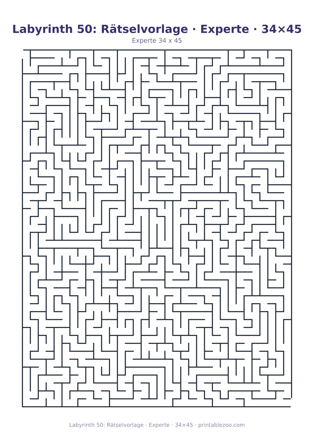 Labyrinth 50: Rätselvorlage · Experte · 34×45 als druckfertige Vorschau, Katalognummer 120350