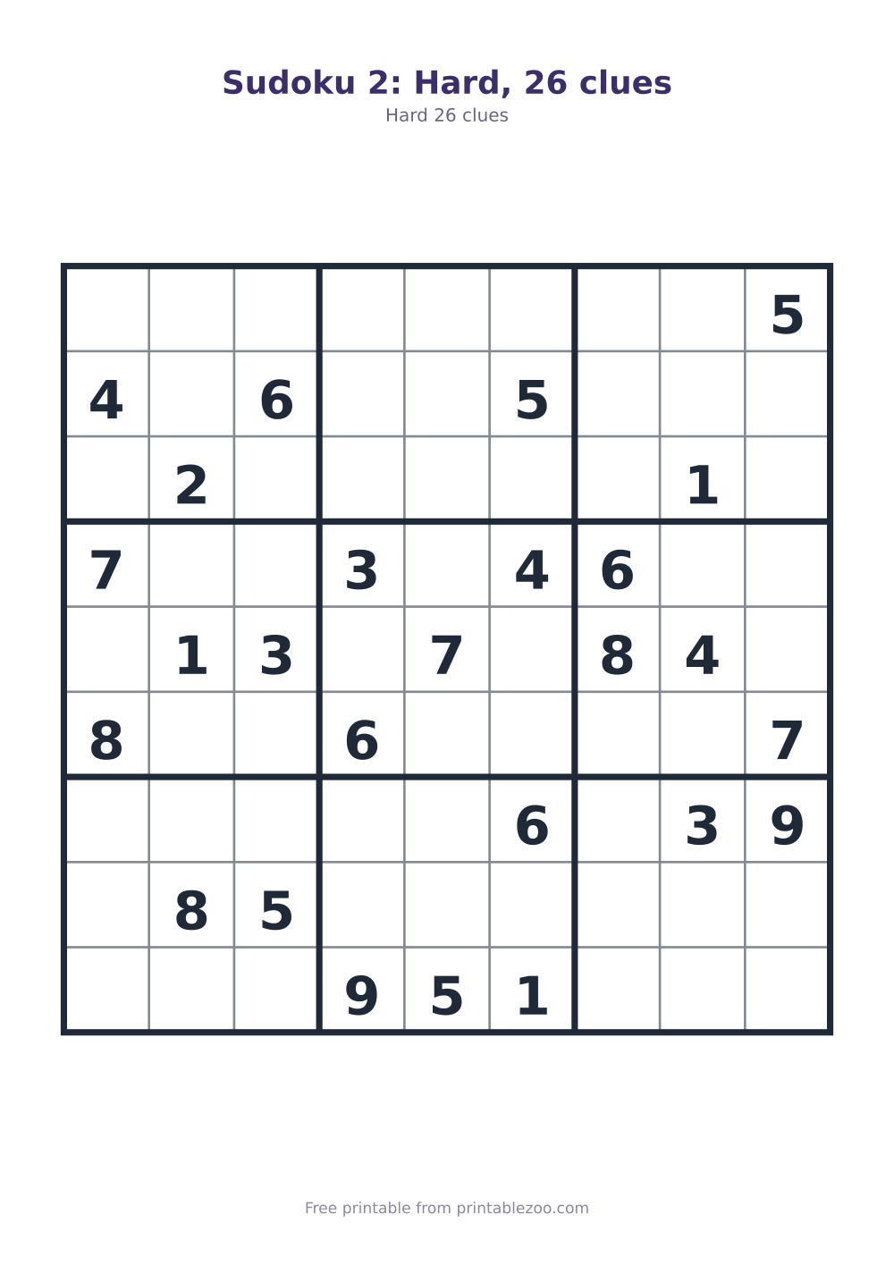 Sudoku 2: Hard, 26 clues