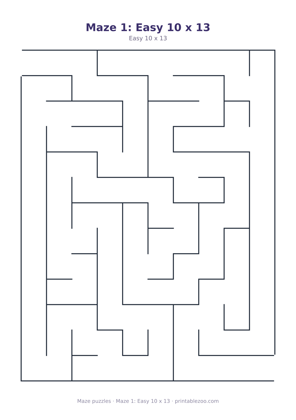 Maze 1: Easy 10 x 13