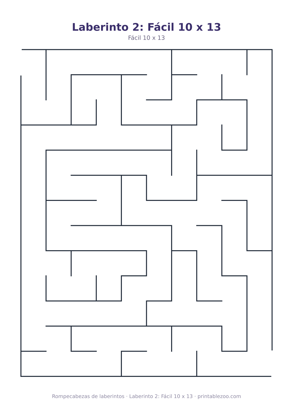 Laberinto 2: Fácil 10 x 13