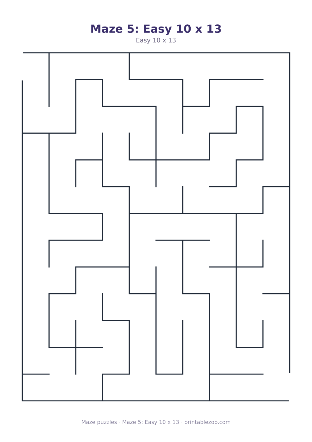Maze 5: Easy 10 x 13