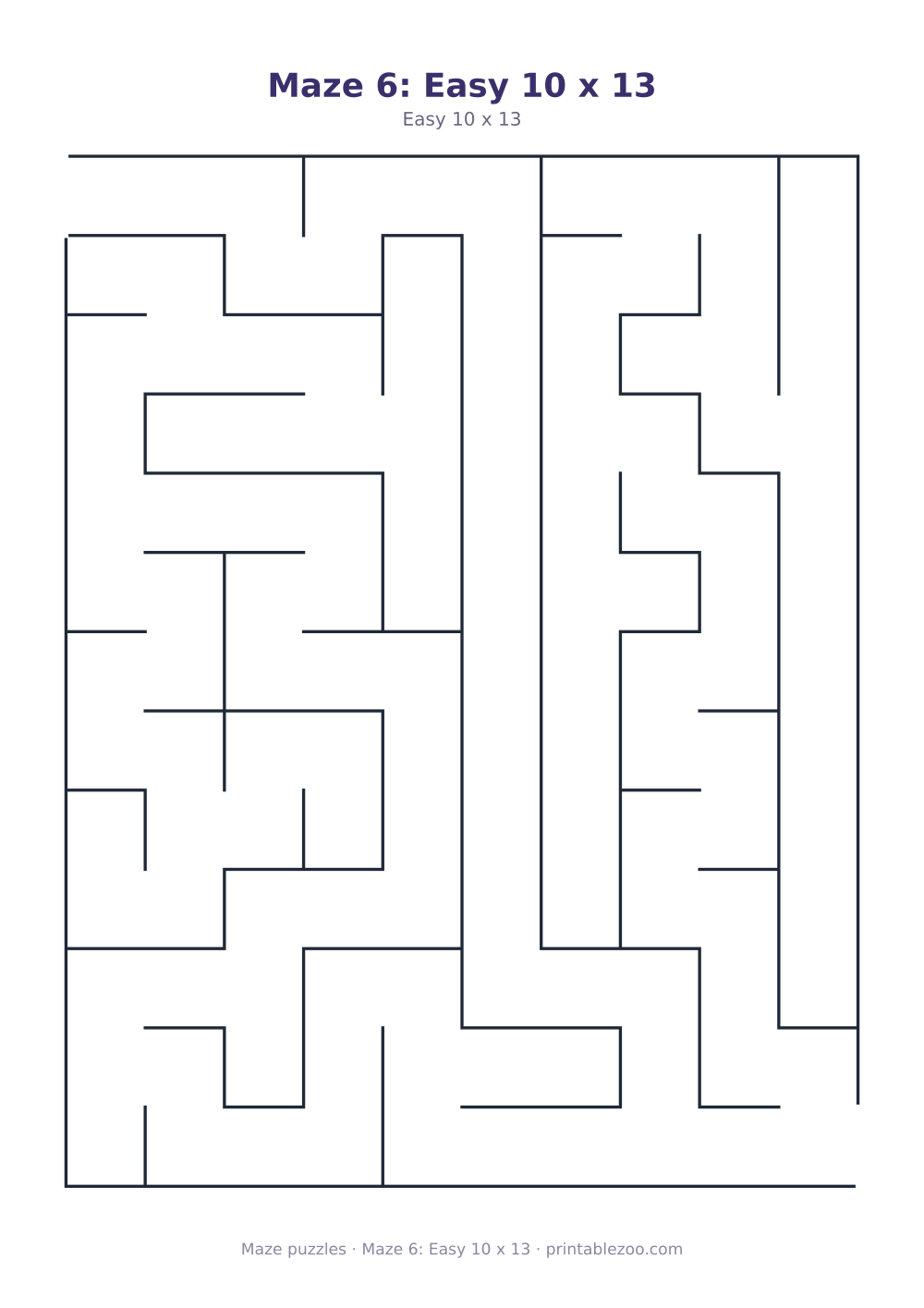 Maze 6: Easy 10 x 13