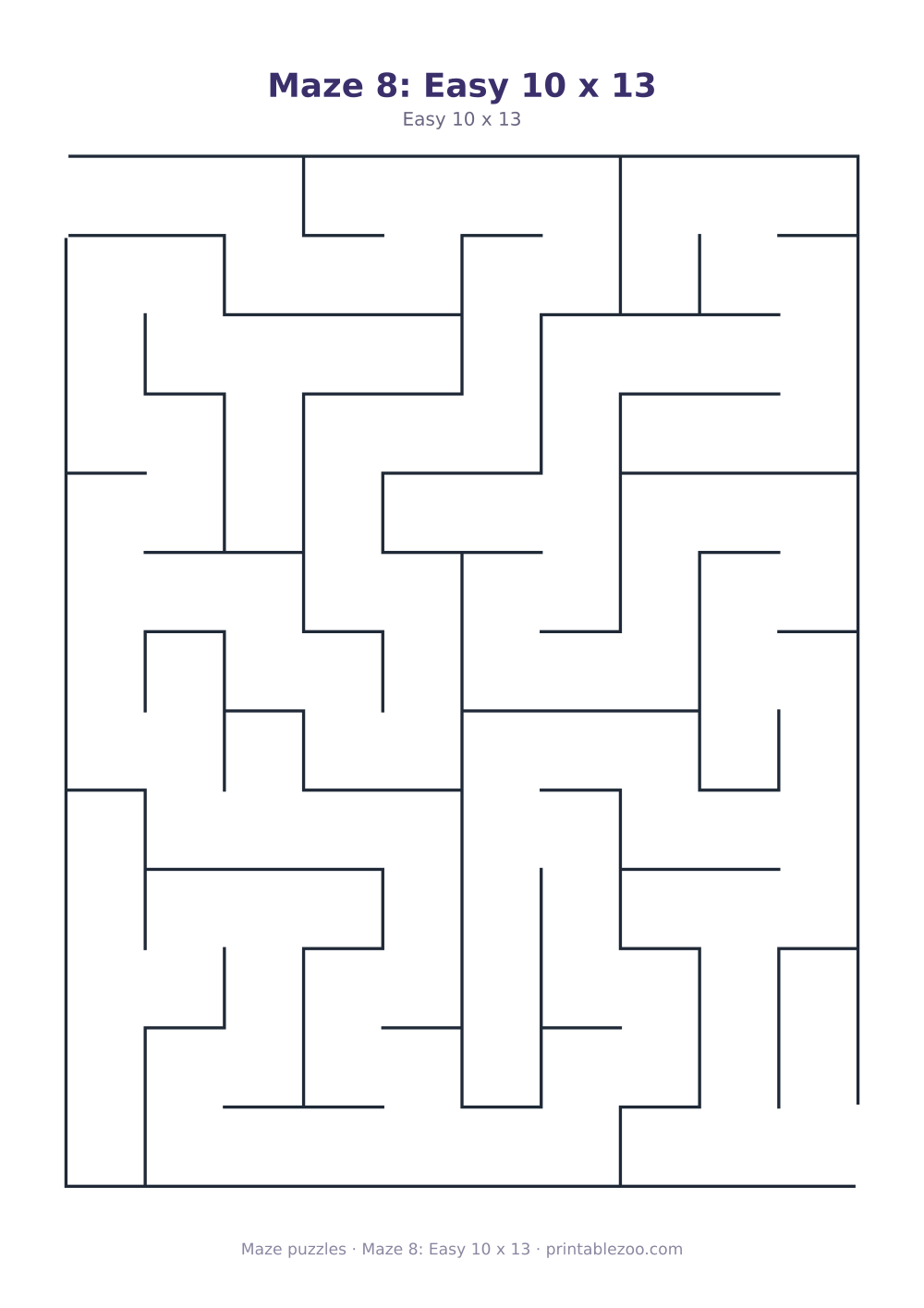 Maze 8: Easy 10 x 13
