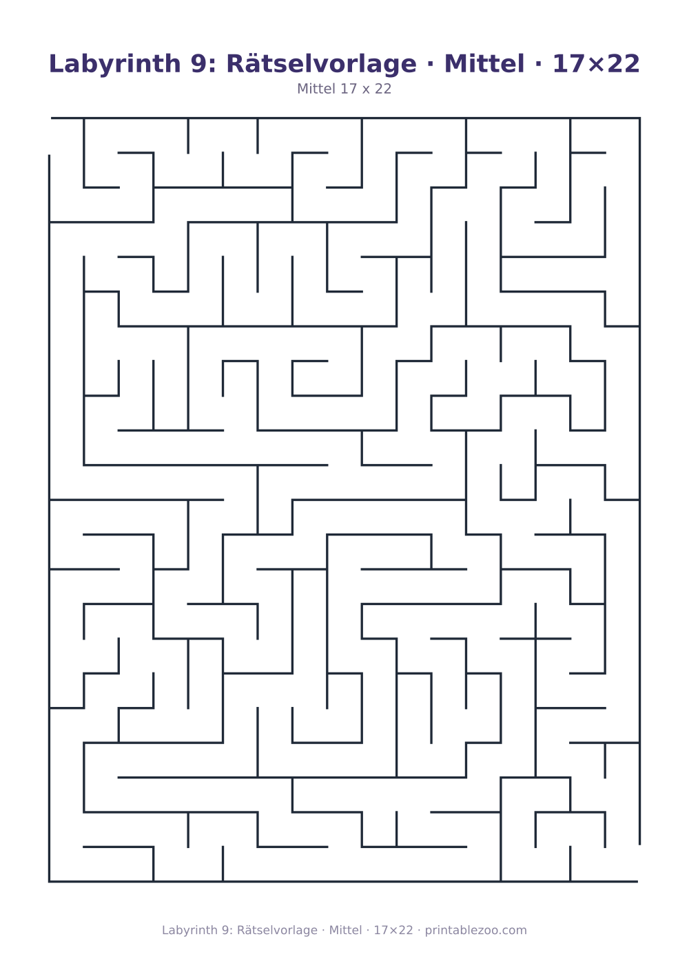 Labyrinth 9: Rätselvorlage · Mittel · 17×22 als druckfertige Vorschau, Katalognummer 153201