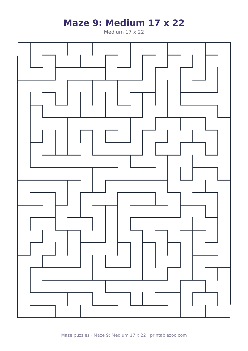 Maze 9: Medium 17 x 22