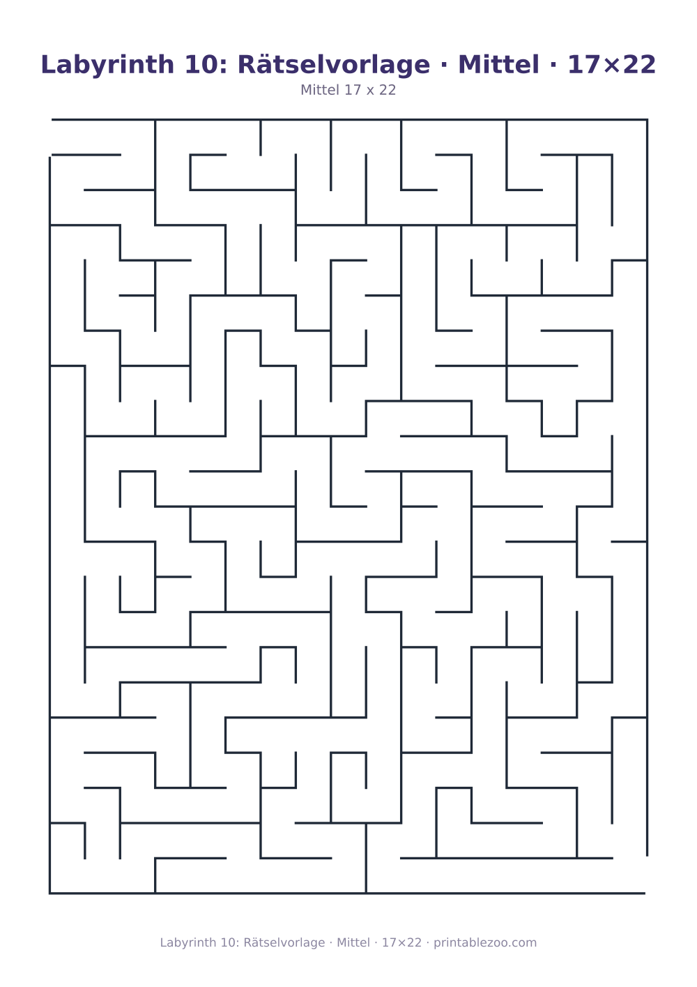 Labyrinth 10: Rätselvorlage · Mittel · 17×22 als druckfertige Vorschau, Katalognummer 153202