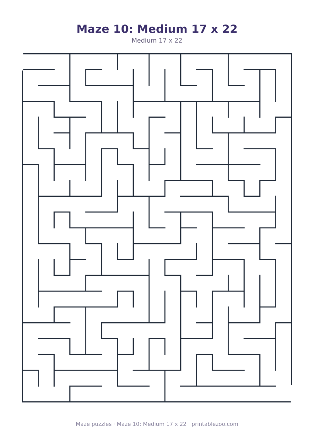 Maze 10: Medium 17 x 22