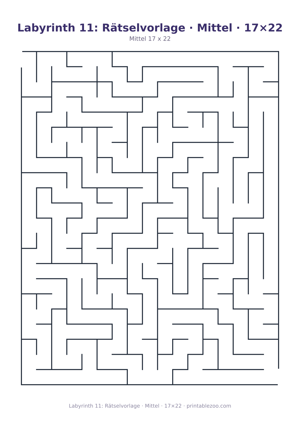 Labyrinth 11: Rätselvorlage · Mittel · 17×22 als druckfertige Vorschau, Katalognummer 153203