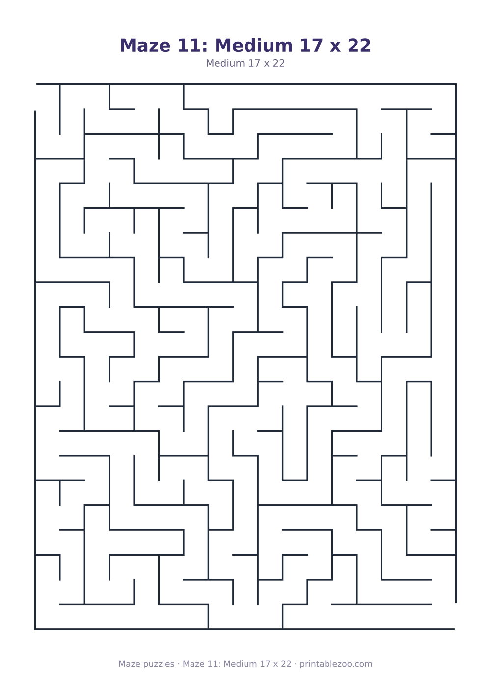 Maze 11: Medium 17 x 22
