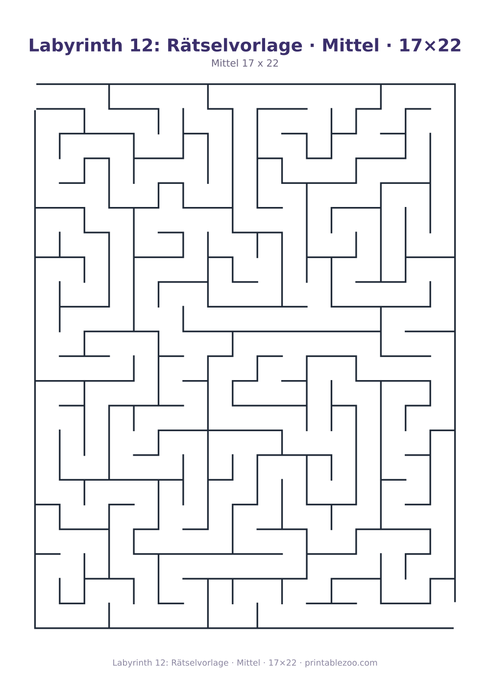 Labyrinth 12: Rätselvorlage · Mittel · 17×22 als druckfertige Vorschau, Katalognummer 153204