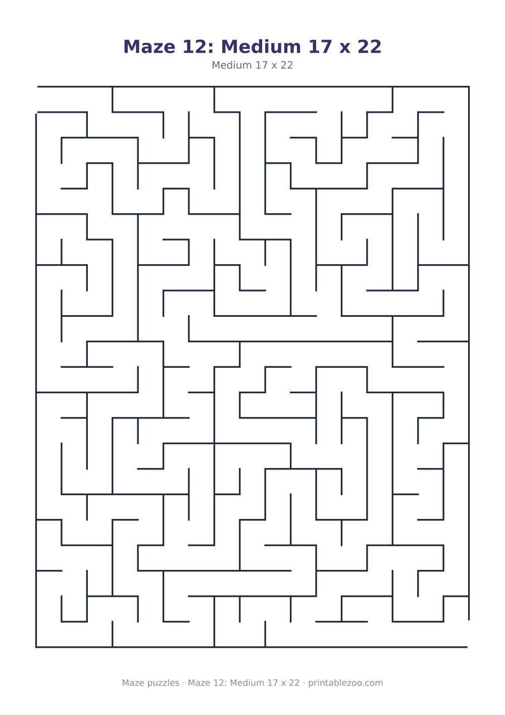 Maze 12: Medium 17 x 22