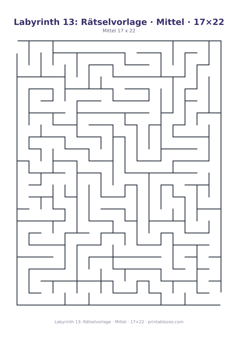 Labyrinth 13: Rätselvorlage · Mittel · 17×22 als druckfertige Vorschau, Katalognummer 153205