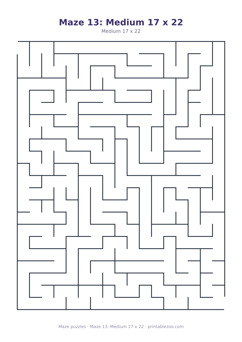 Maze 13: Medium 17 x 22
