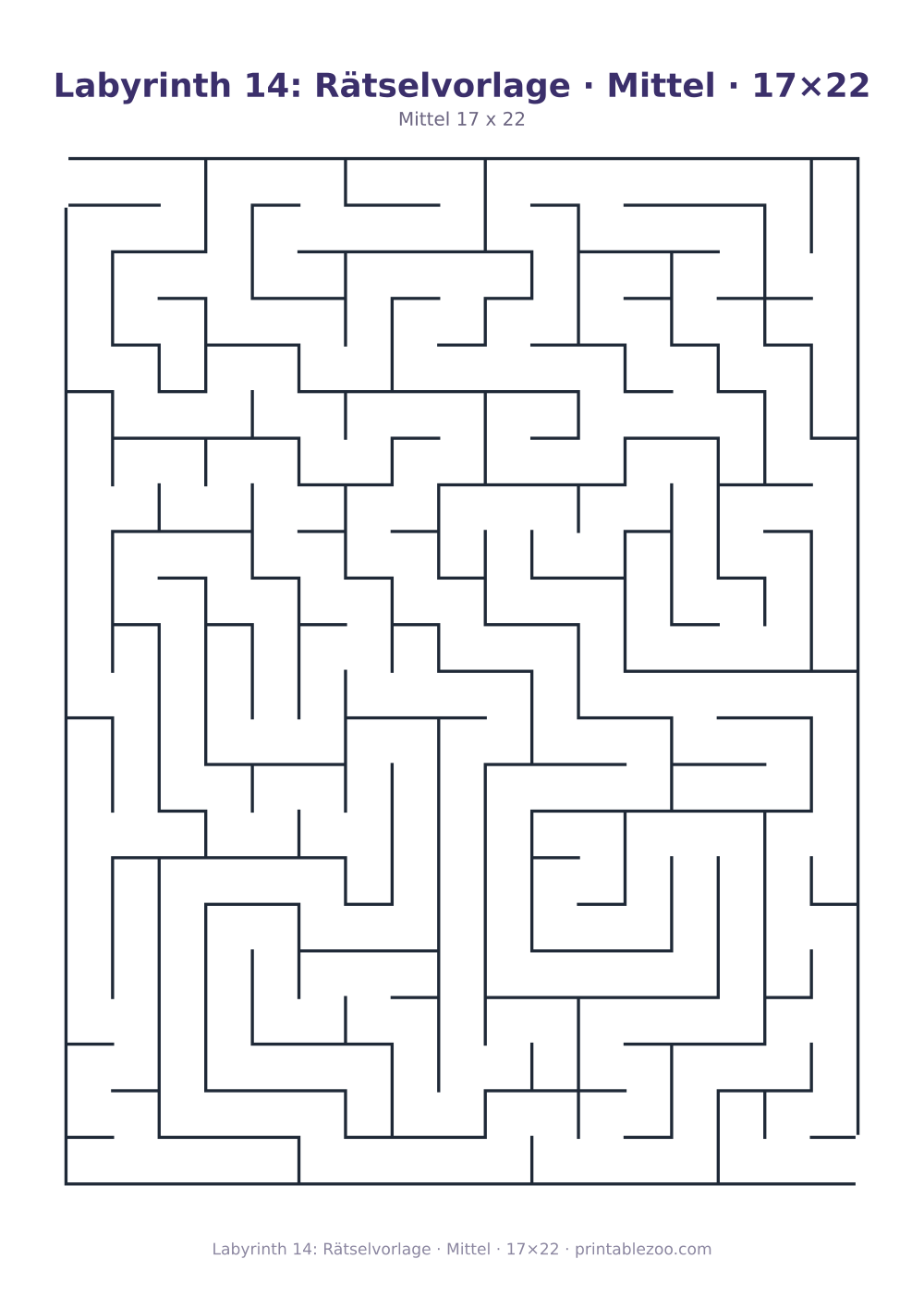 Labyrinth 14: Rätselvorlage · Mittel · 17×22 als druckfertige Vorschau, Katalognummer 153206