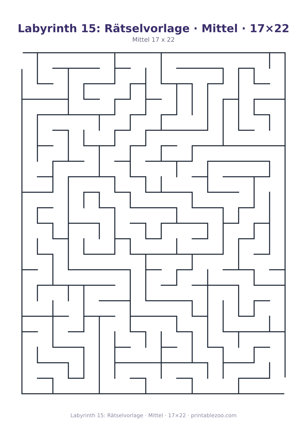 Labyrinth 15: Rätselvorlage · Mittel · 17×22 als druckfertige Vorschau, Katalognummer 153207