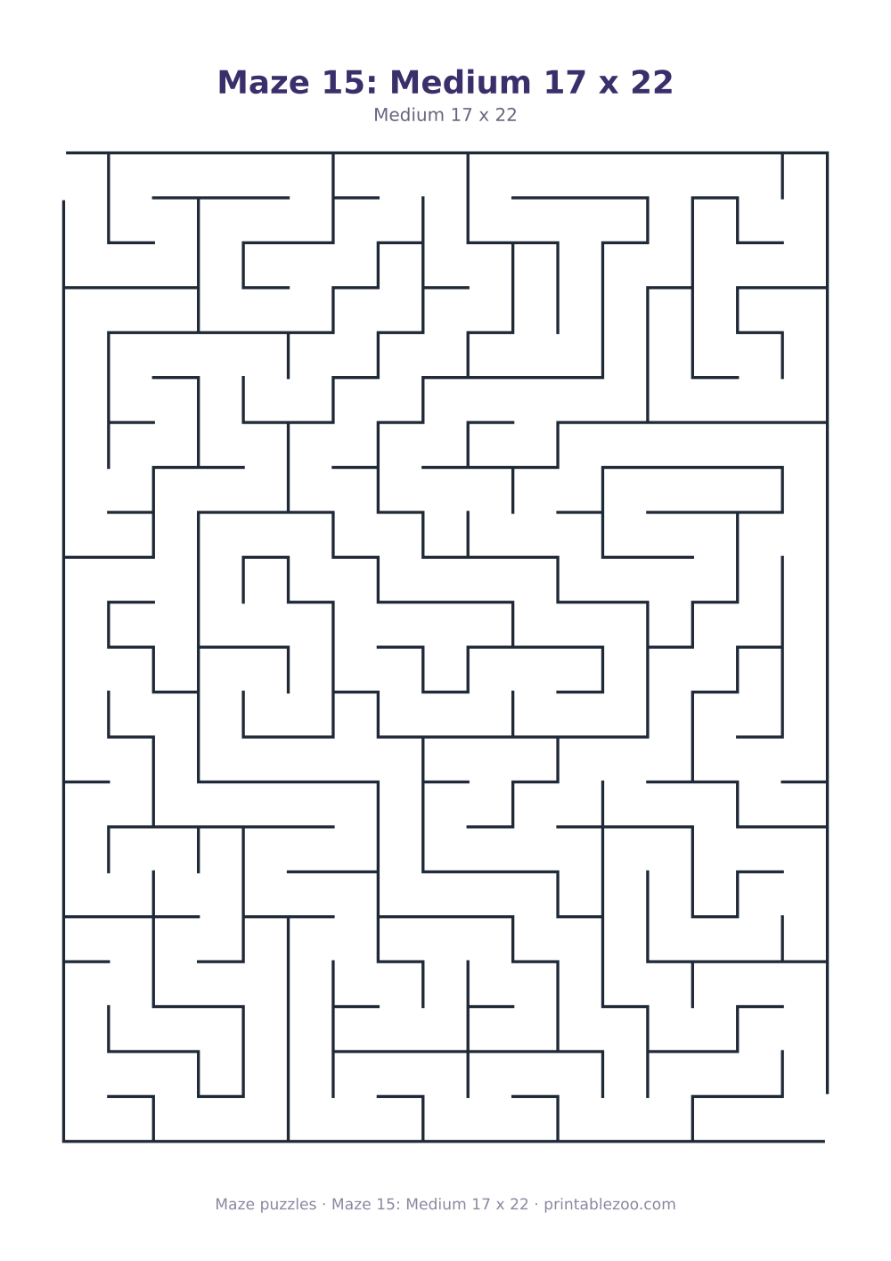 Maze 15: Medium 17 x 22