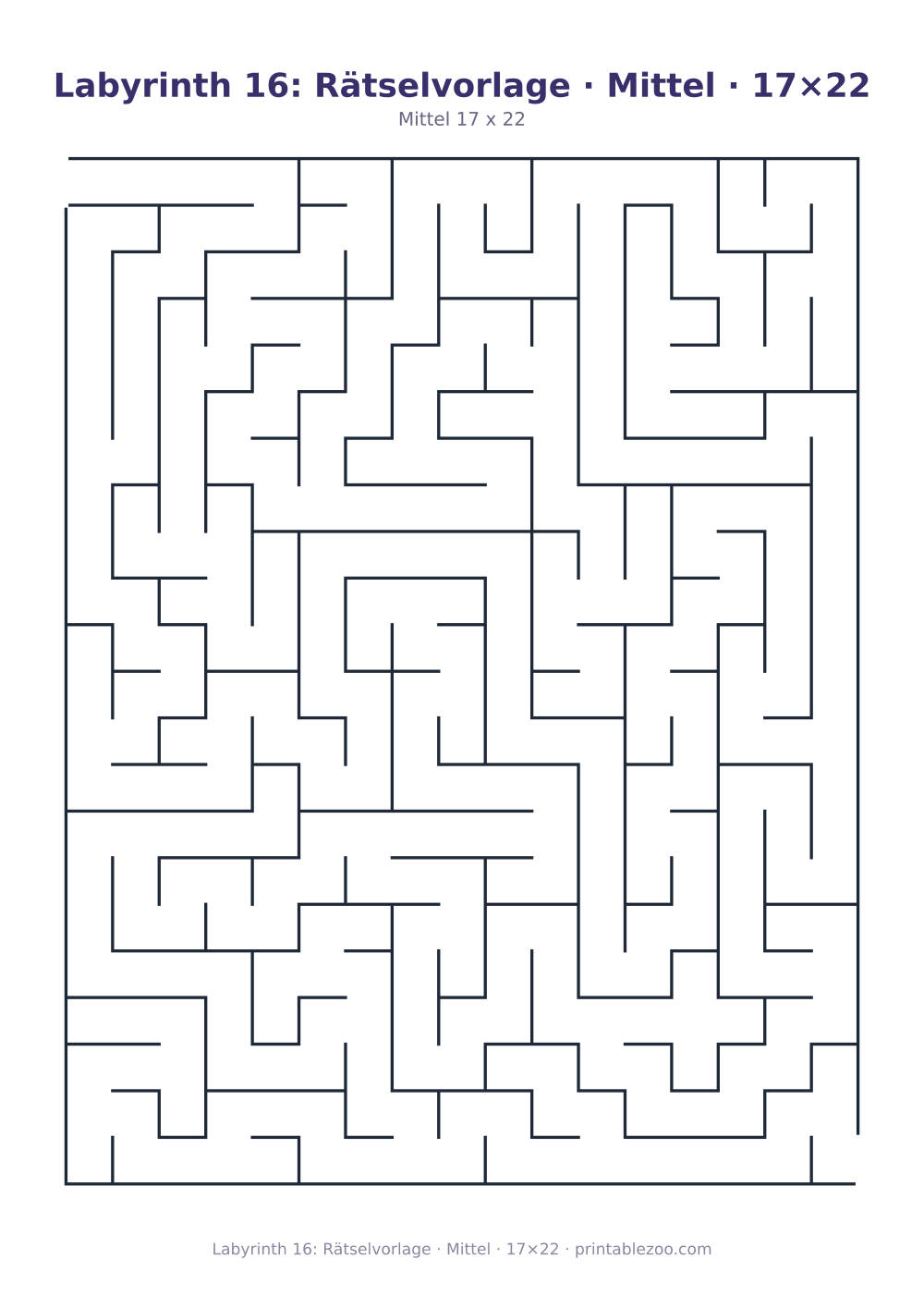 Labyrinth 16: Rätselvorlage · Mittel · 17×22 als druckfertige Vorschau, Katalognummer 153208