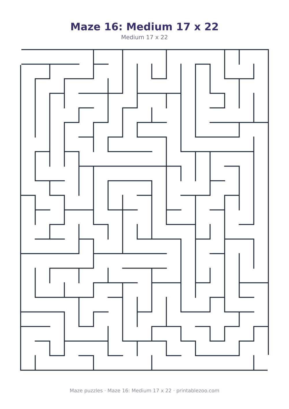 Maze 16: Medium 17 x 22