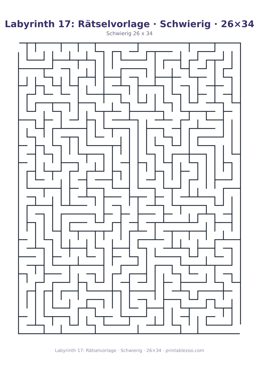 Labyrinth 17: Rätselvorlage · Schwierig · 26×34 als druckfertige Vorschau, Katalognummer 153301