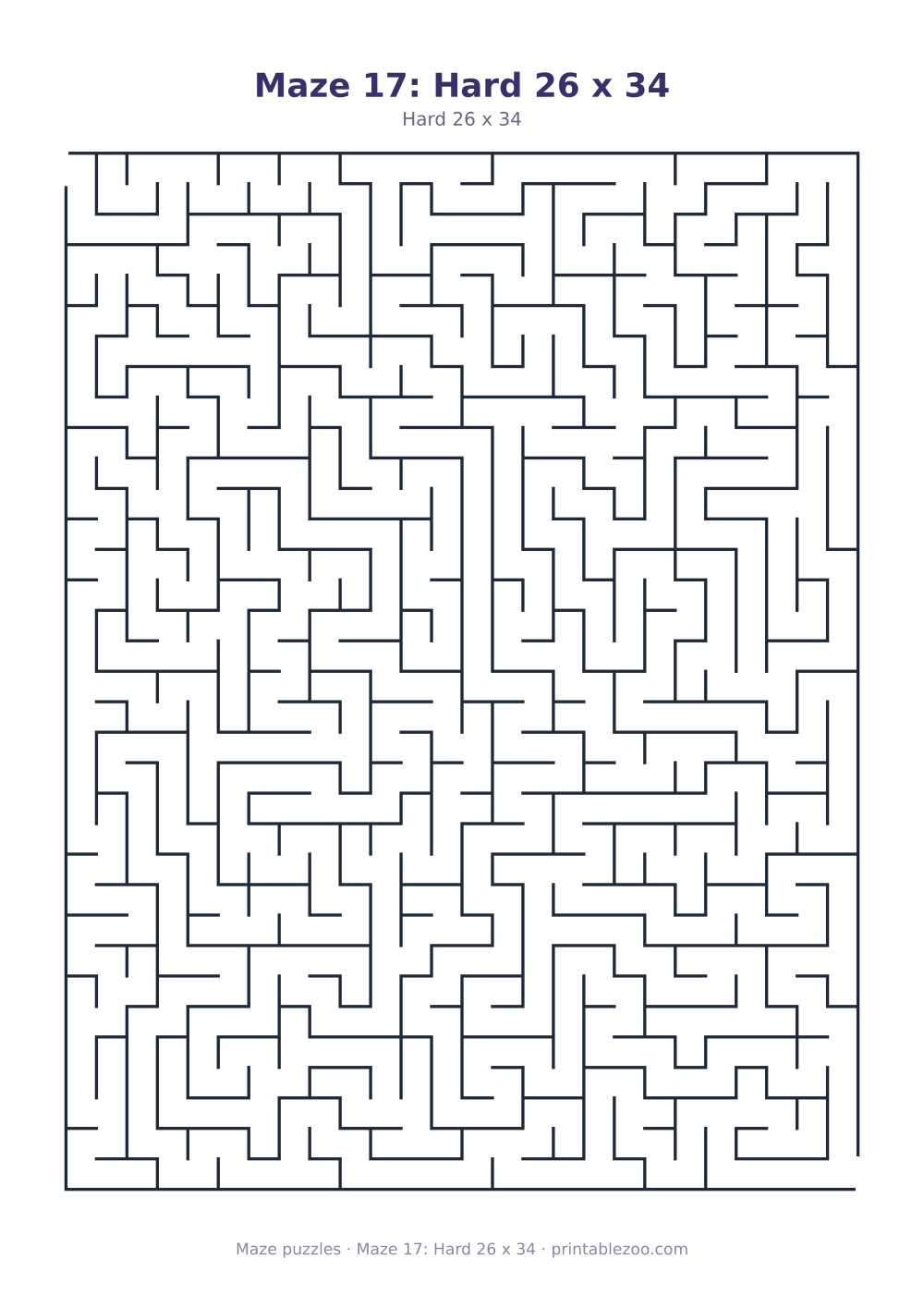 Maze 17: Hard 26 x 34