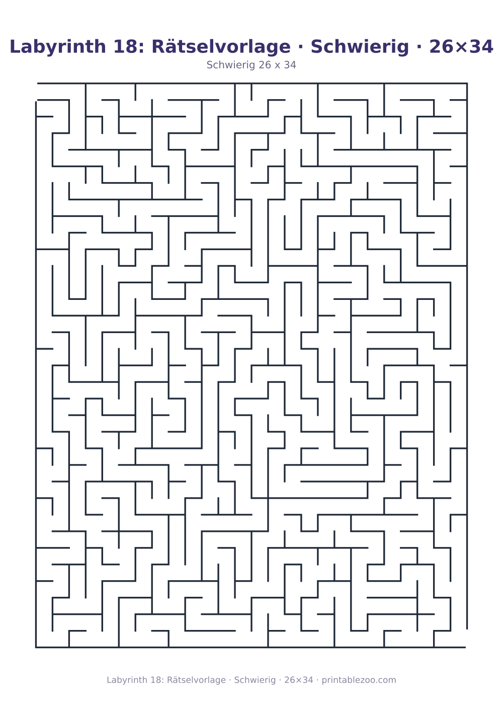 Labyrinth 18: Rätselvorlage · Schwierig · 26×34 als druckfertige Vorschau, Katalognummer 153302