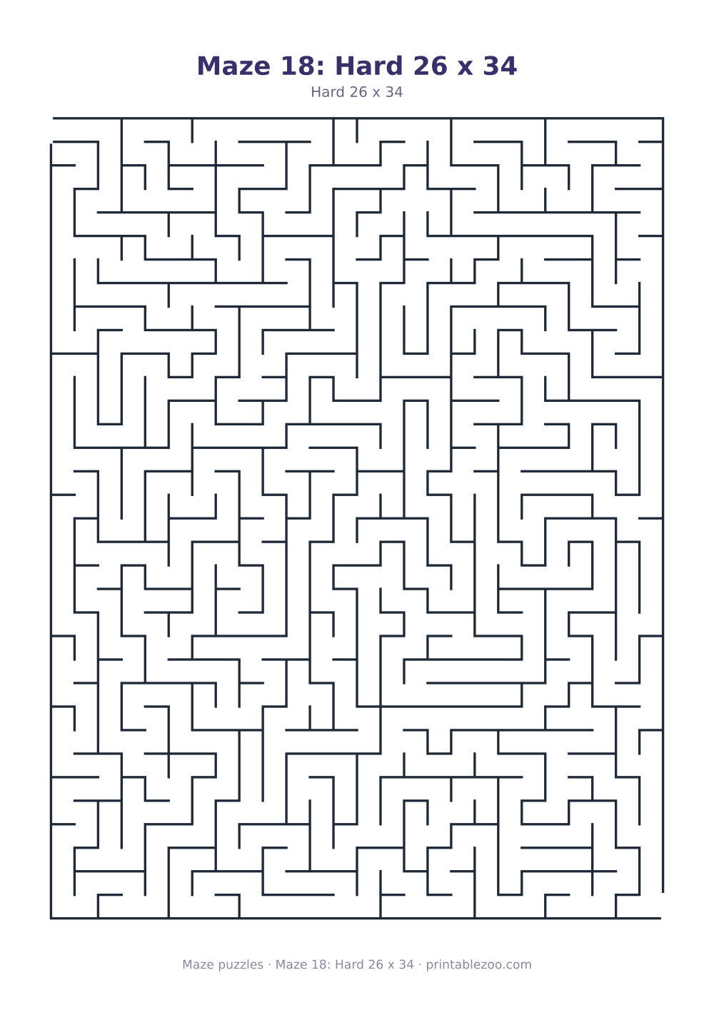 Maze 18: Hard 26 x 34