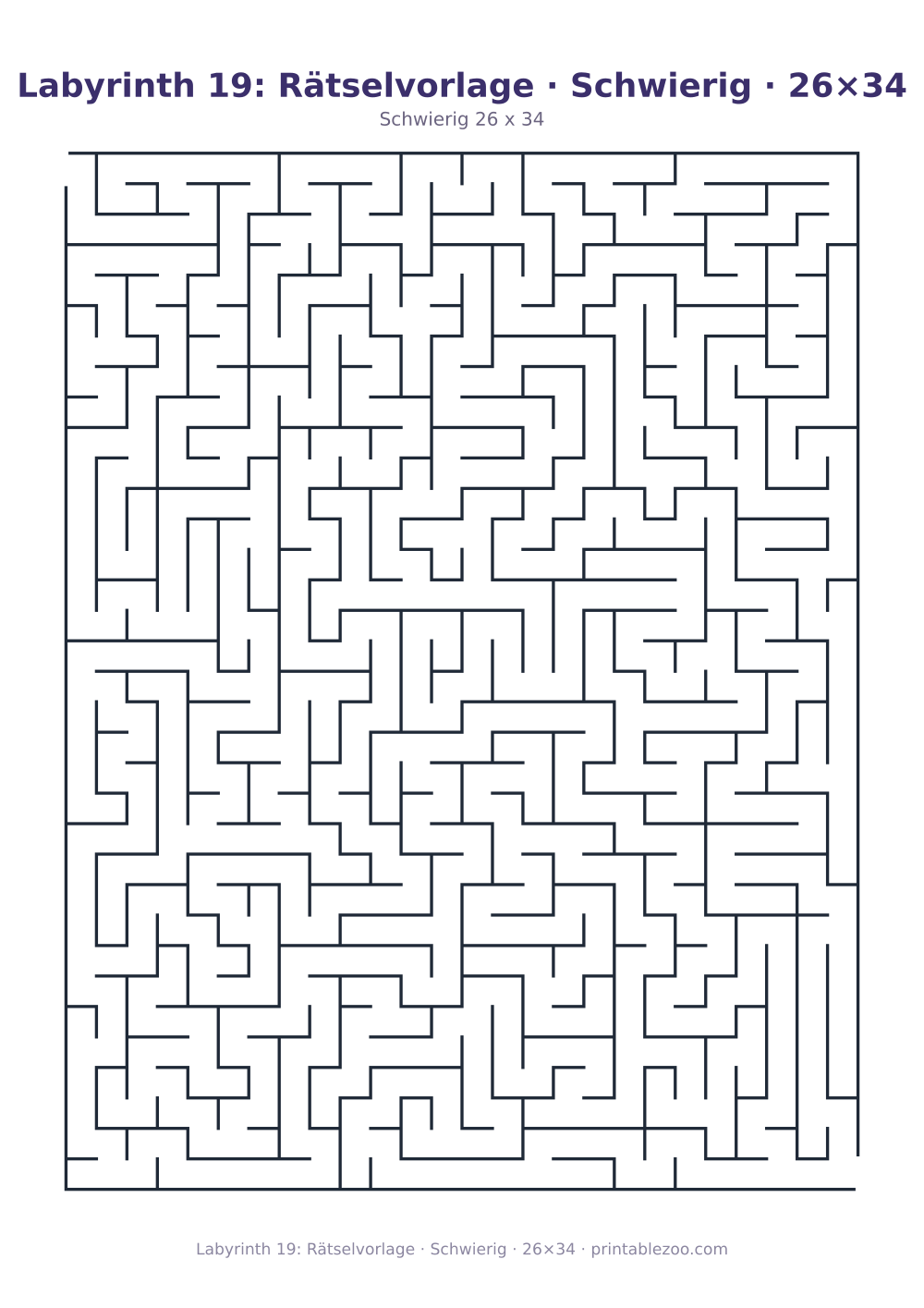 Labyrinth 19: Rätselvorlage · Schwierig · 26×34 als druckfertige Vorschau, Katalognummer 153303