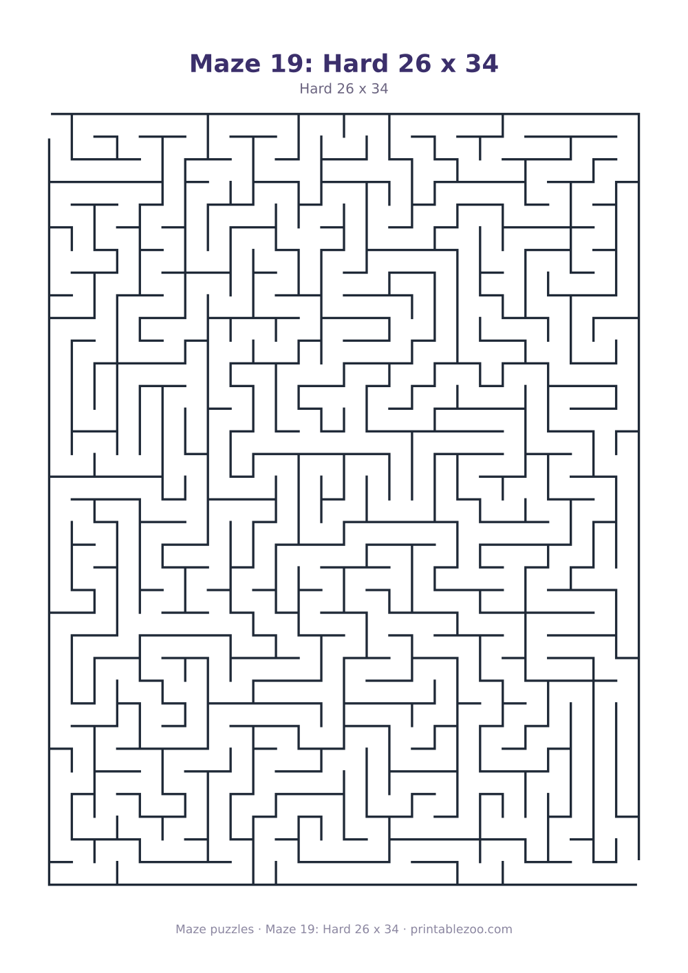 Maze 19: Hard 26 x 34