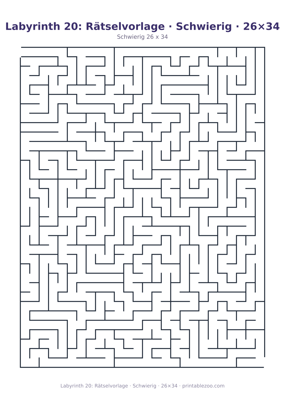Labyrinth 20: Rätselvorlage · Schwierig · 26×34 als druckfertige Vorschau, Katalognummer 153304