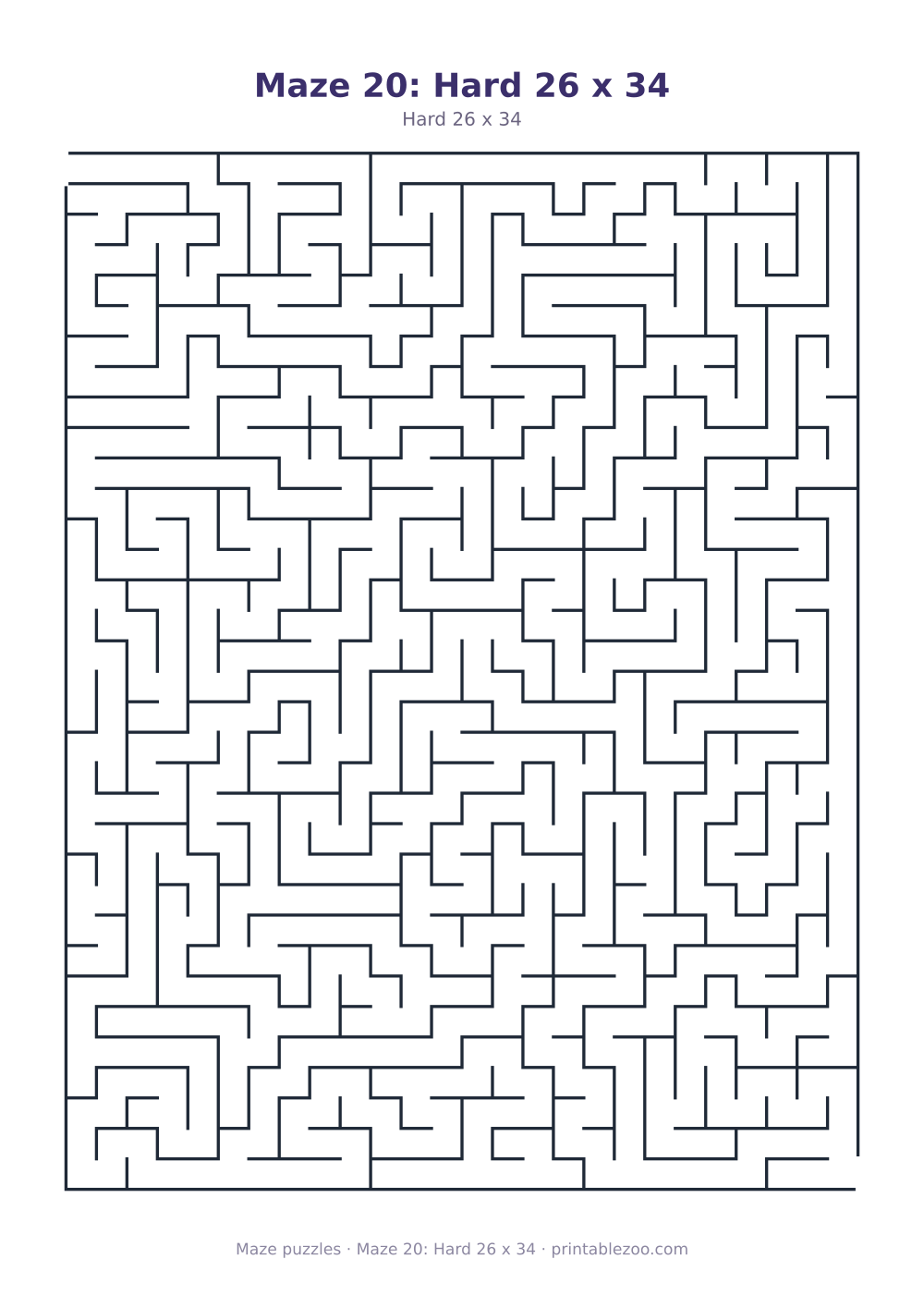 Maze 20: Hard 26 x 34