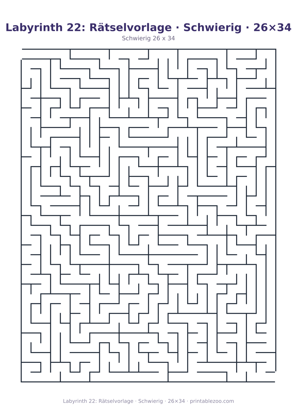 Labyrinth 22: Rätselvorlage · Schwierig · 26×34 als druckfertige Vorschau, Katalognummer 153306